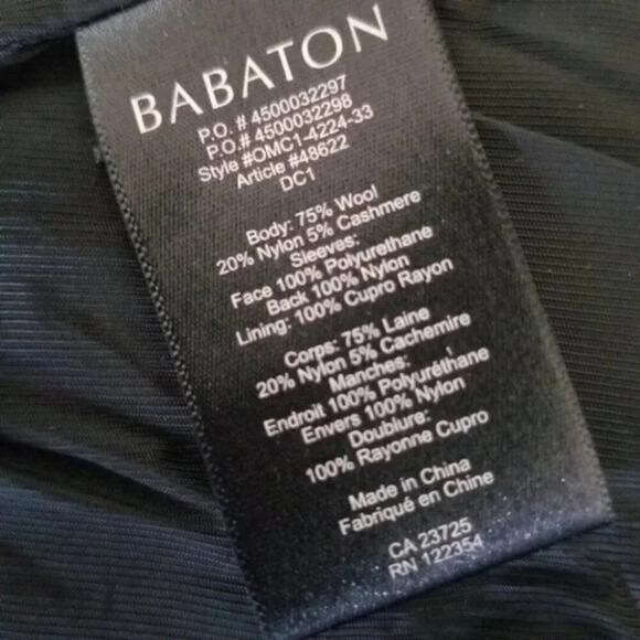 Aritzia Babaton Fred Blazer Black Wool Cashmere Blend Faux Leather Sleeves - Picture 4 of 13